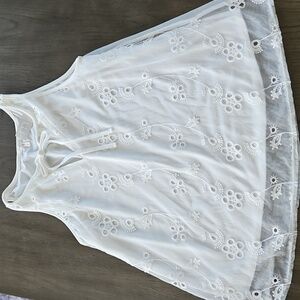 Maurices Soft White Embroidered Tie-Front Top - Size Small NEW